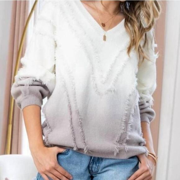 Sweet Lovely By Jen Mocha Mauve Ombre Sweater M/L - Picture 2 of 4